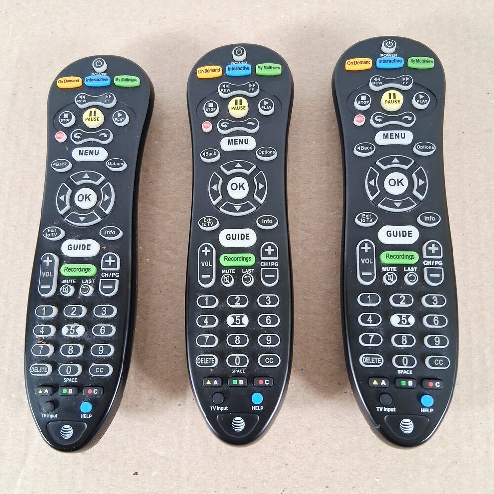 Lot of 3 AT&T U-Verse S30-S1B Universe Remote Control Fully Tested Nice Cond.